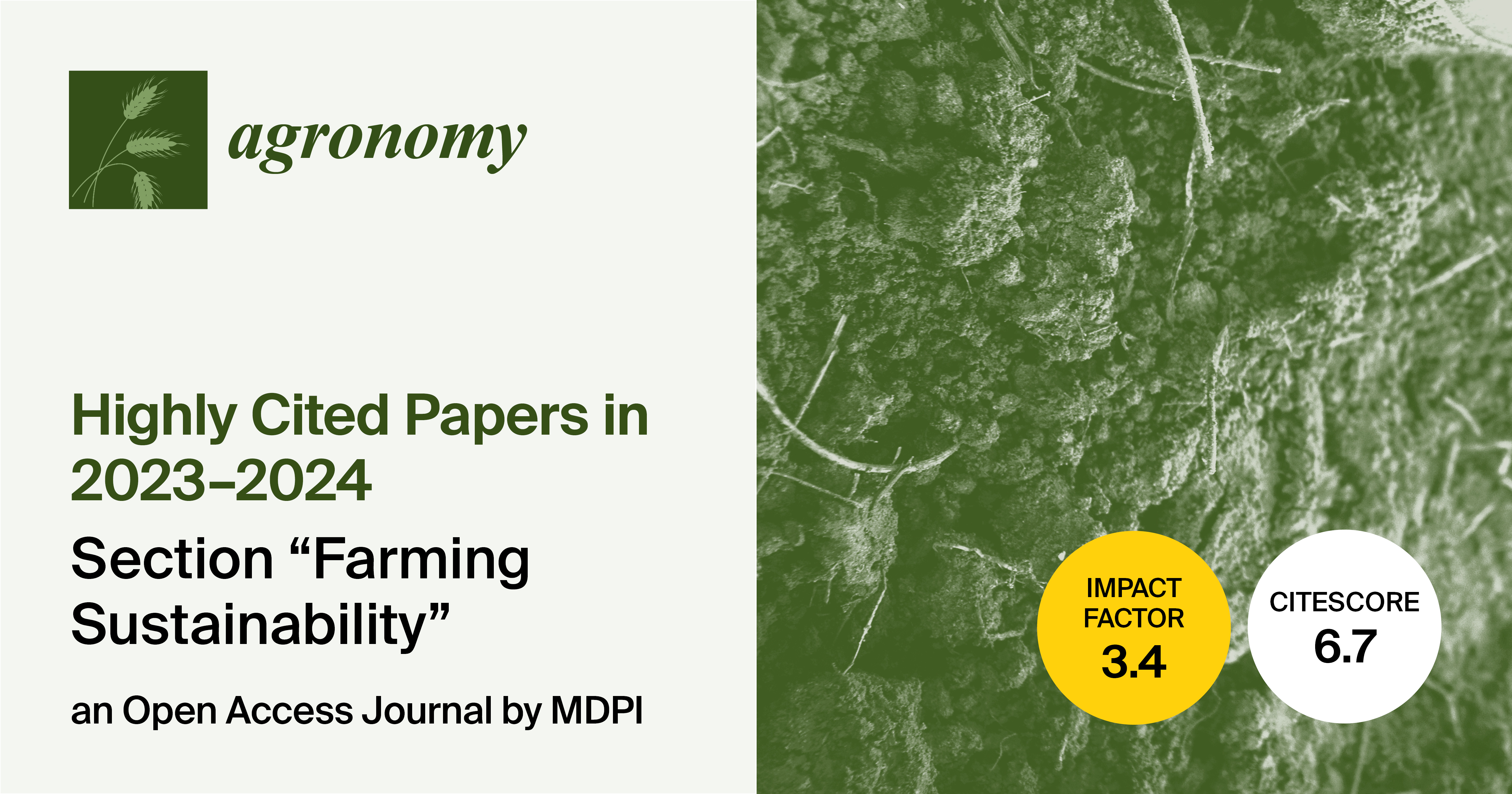 Agronomy | Highly Cited Papers Published in 2023–2024 in the “Farming Sustainability” Section