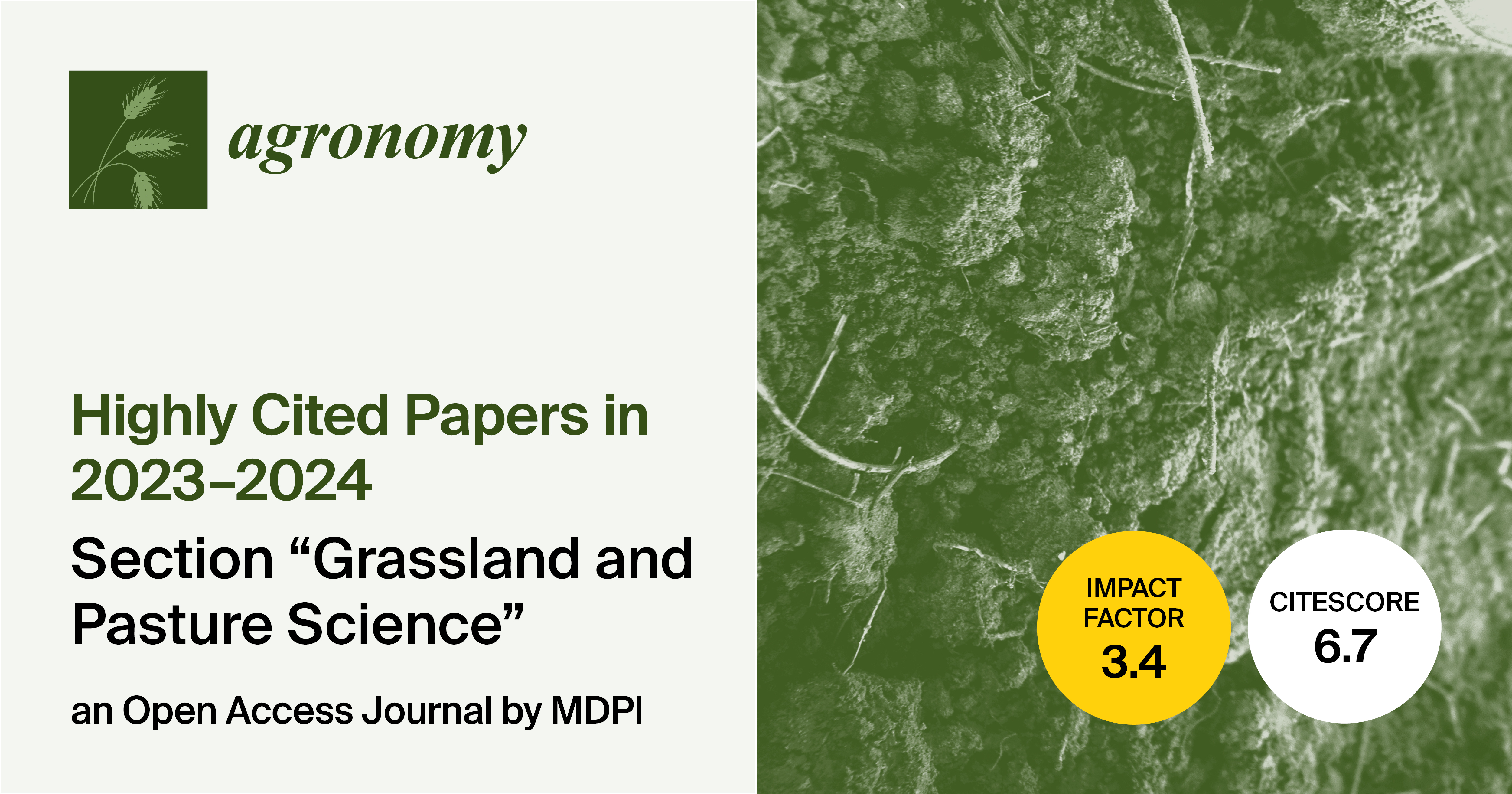 Agronomy | Highly Cited Papers Published in 2023–2024 in the “Grassland and Pasture Science” Section