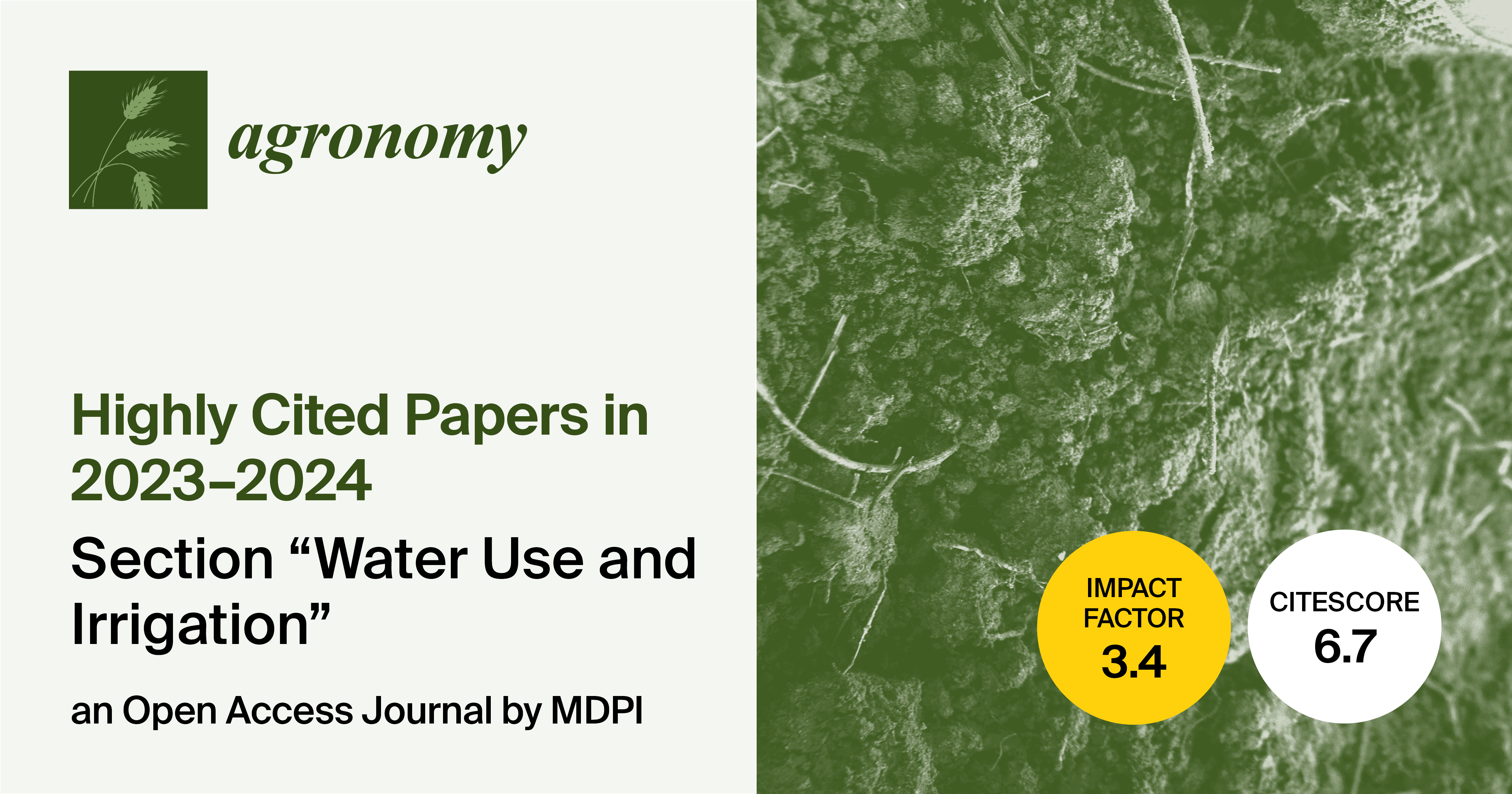 Agronomy | Highly Cited Papers Published in 2023–2024 in the “Water Use and Irrigation” Section