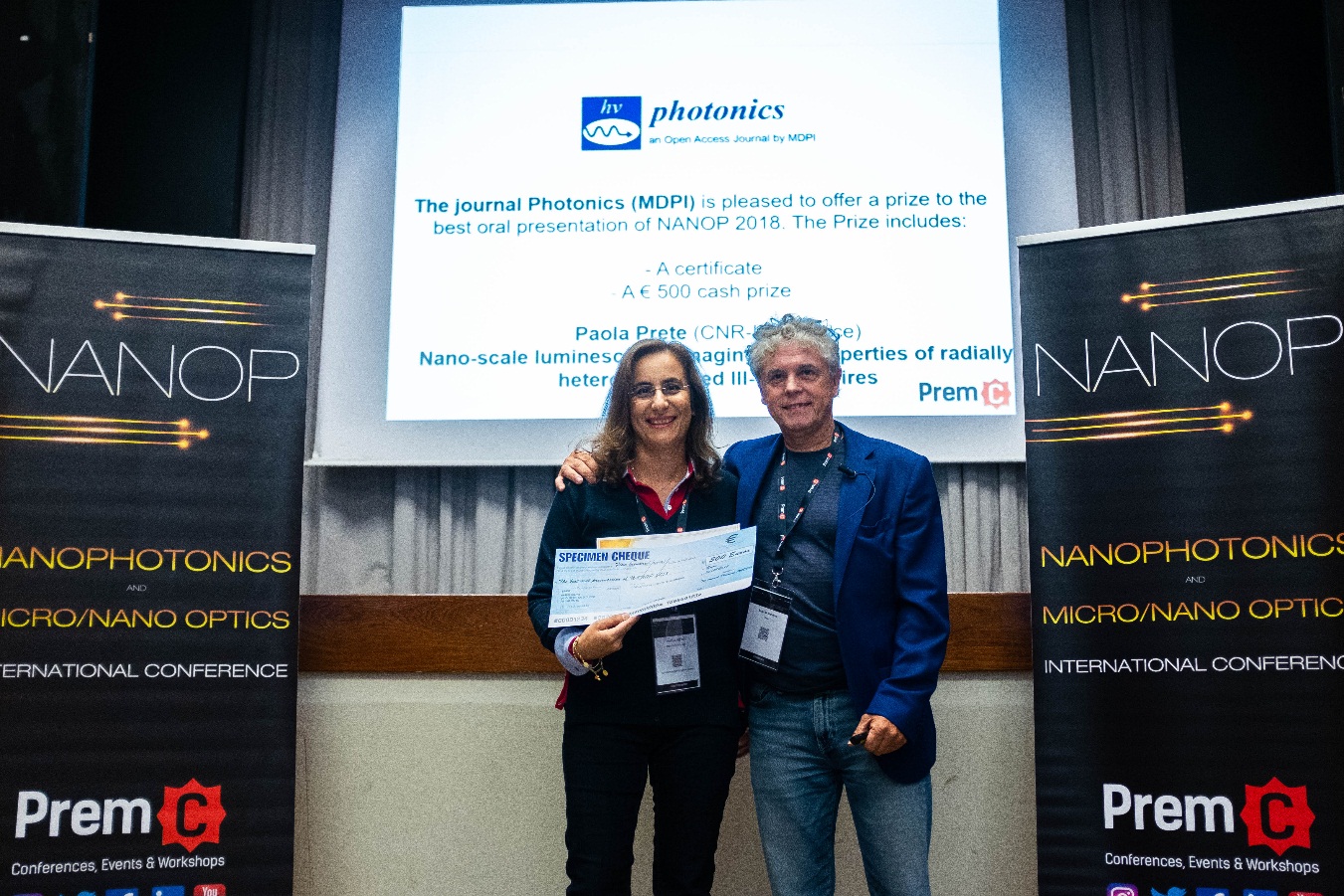 NANOP 2018: Best Oral Presentation Award Winner — Dr. Paola Prete