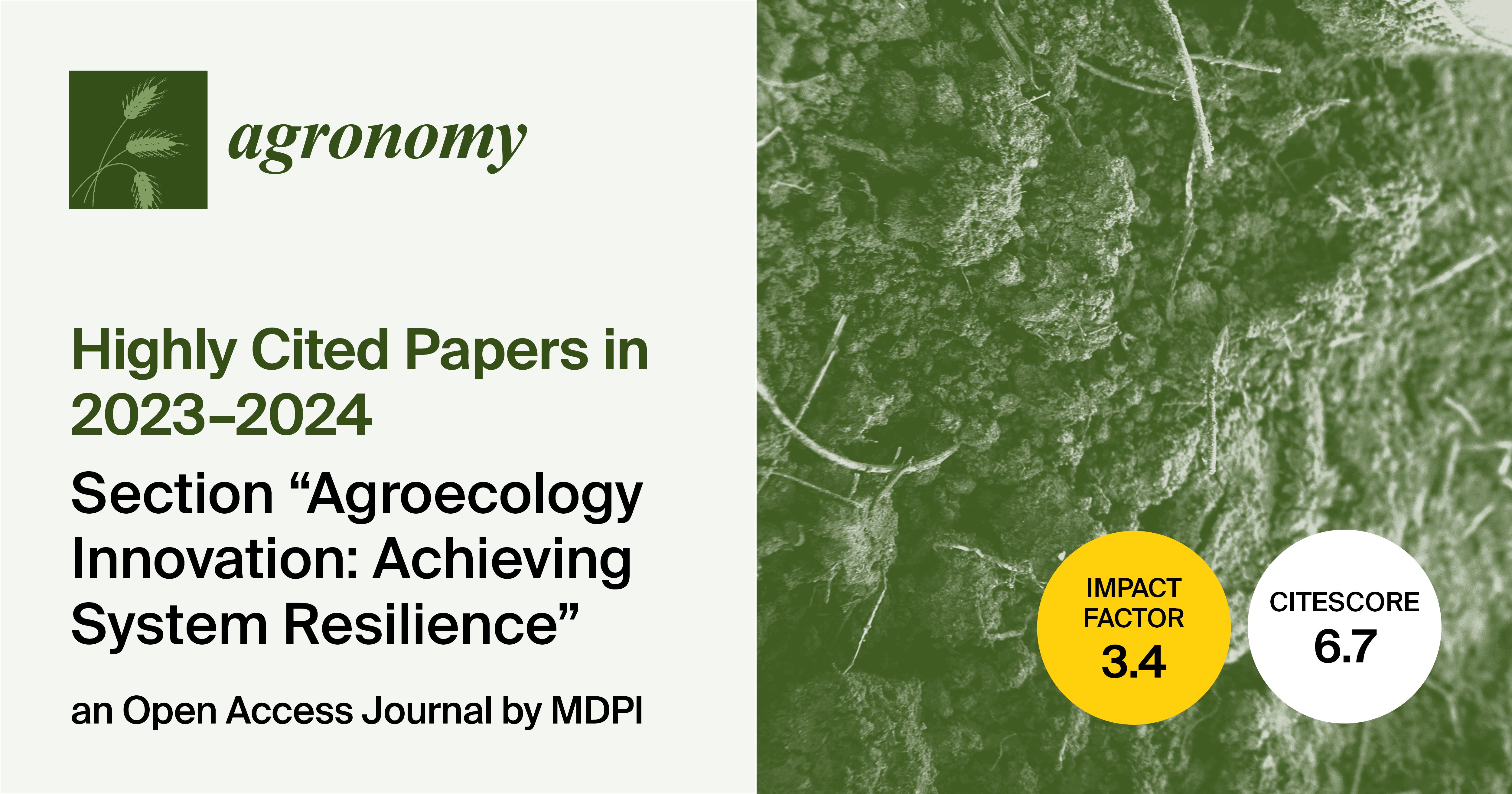Agronomy | Highly Cited Papers Published in 2023–2024 in the “Agroecology Innovation: Achieving System Resilience” Section