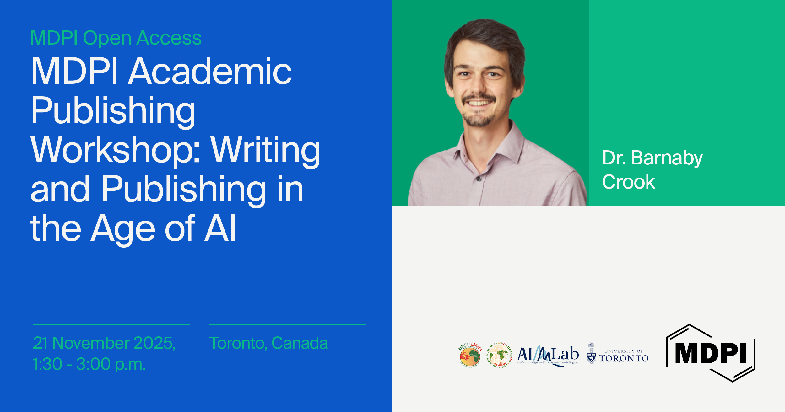 MDPI Academic Publishing Workshop Held at the AIMMLab at the University of Toronto on 21 November 2025