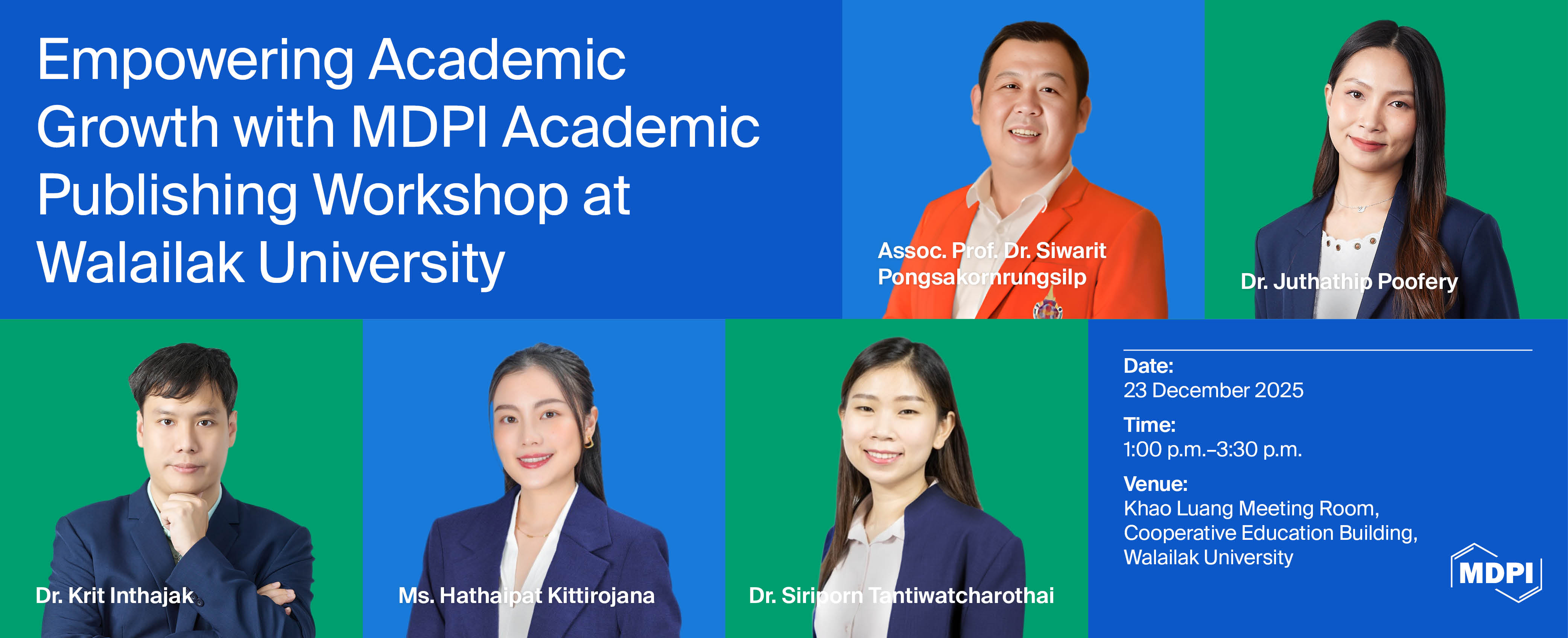 Empowering Academic Growth with MDPI Academic Publishing Workshop at Walailak University, 23 December 2025, Thailand