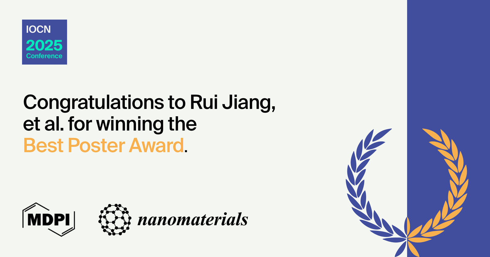 Interview with Rui Jiang—Winner of the IOCN 2025 Best Poster Award