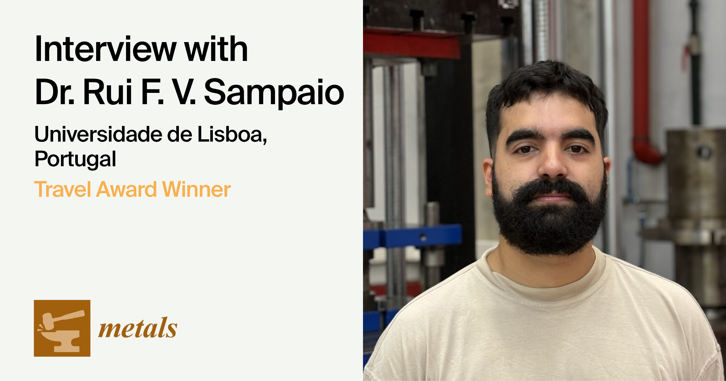 Interview with Dr. Rui F.V. Sampaio—Winner of the Metals Travel Award