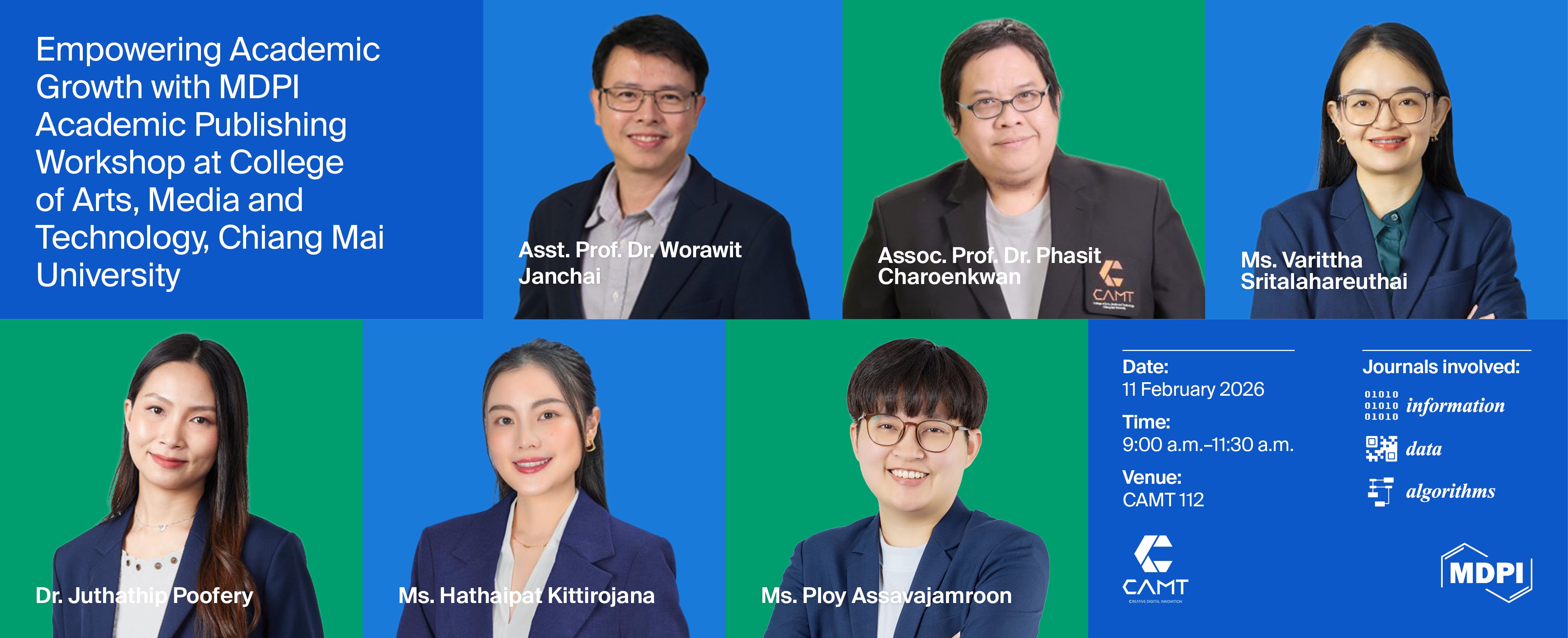 Empowering Academic Growth with MDPI Academic Publishing Workshop at College of Arts, Media and Technology, Chiang Mai University, 11 February 2026