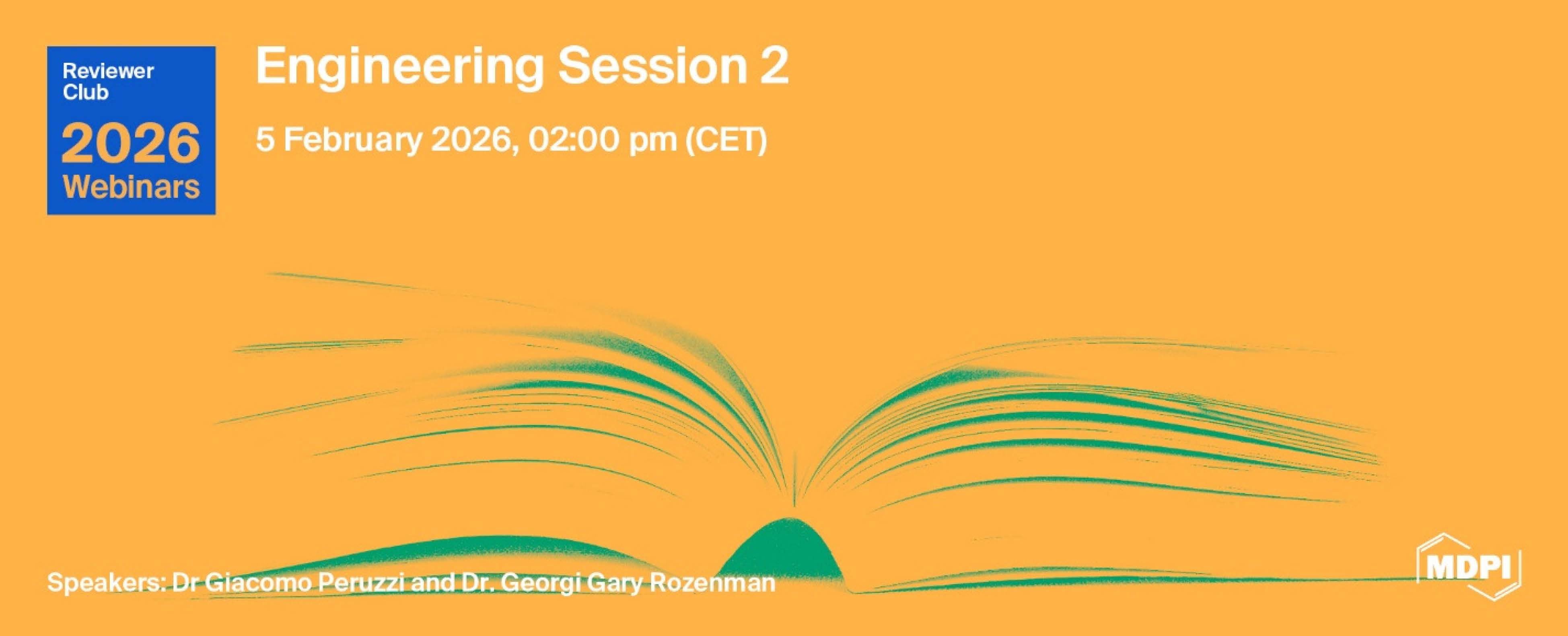 MDPI Reviewer Club Webinar 2026 | Engineering Session 2, 5 February 2026
