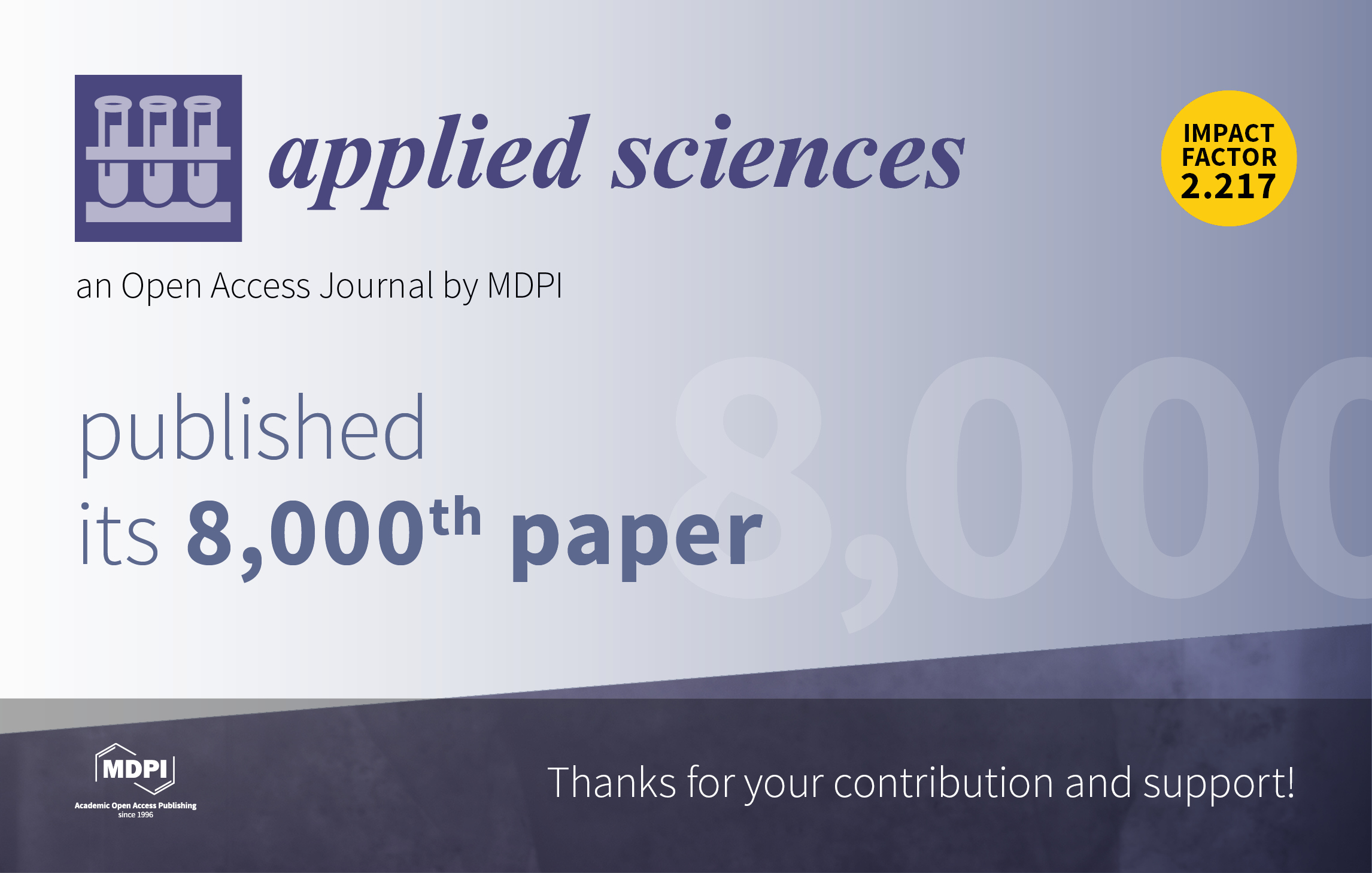 Applied Sciences Reaches 8,000 Articles Milestone