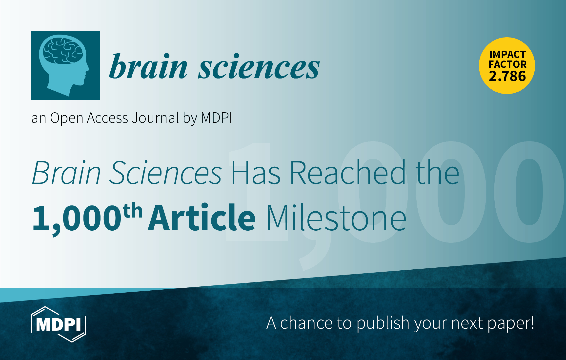 Brain Sciences Reaches 1000 Articles Milestone