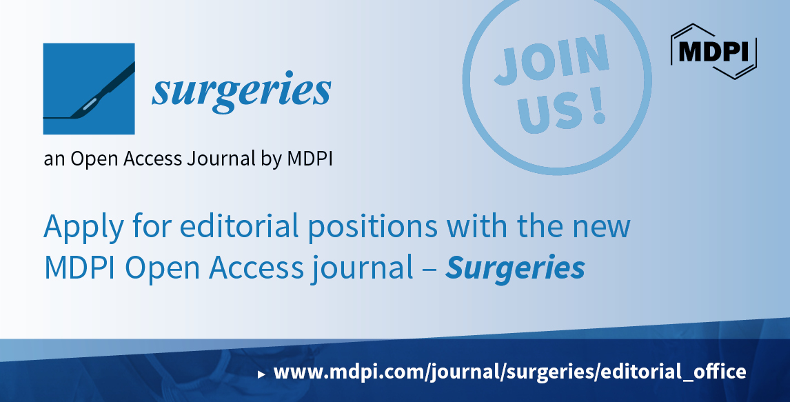 Recruiting Editors for Surgeries (ISSN 2673-4095)