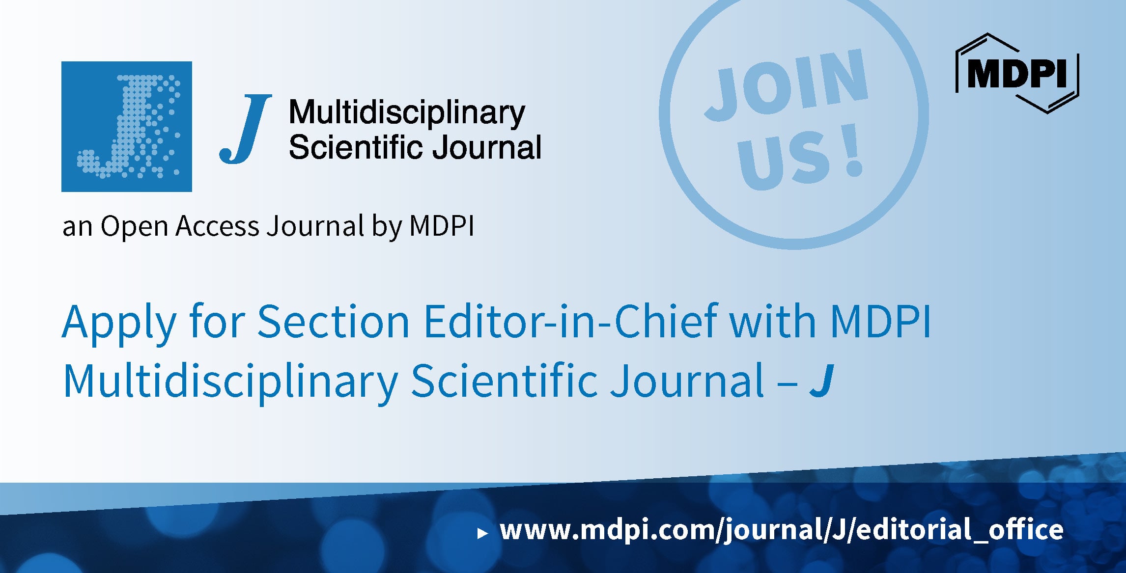 J—Multidisciplinary Scientific Journal Seeks Section Editor-in-Chief