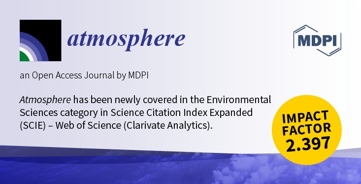 Atmosphere now covered in the Environmental Sciences category in Science Citation Index Expanded (SCIE) - Web of Science