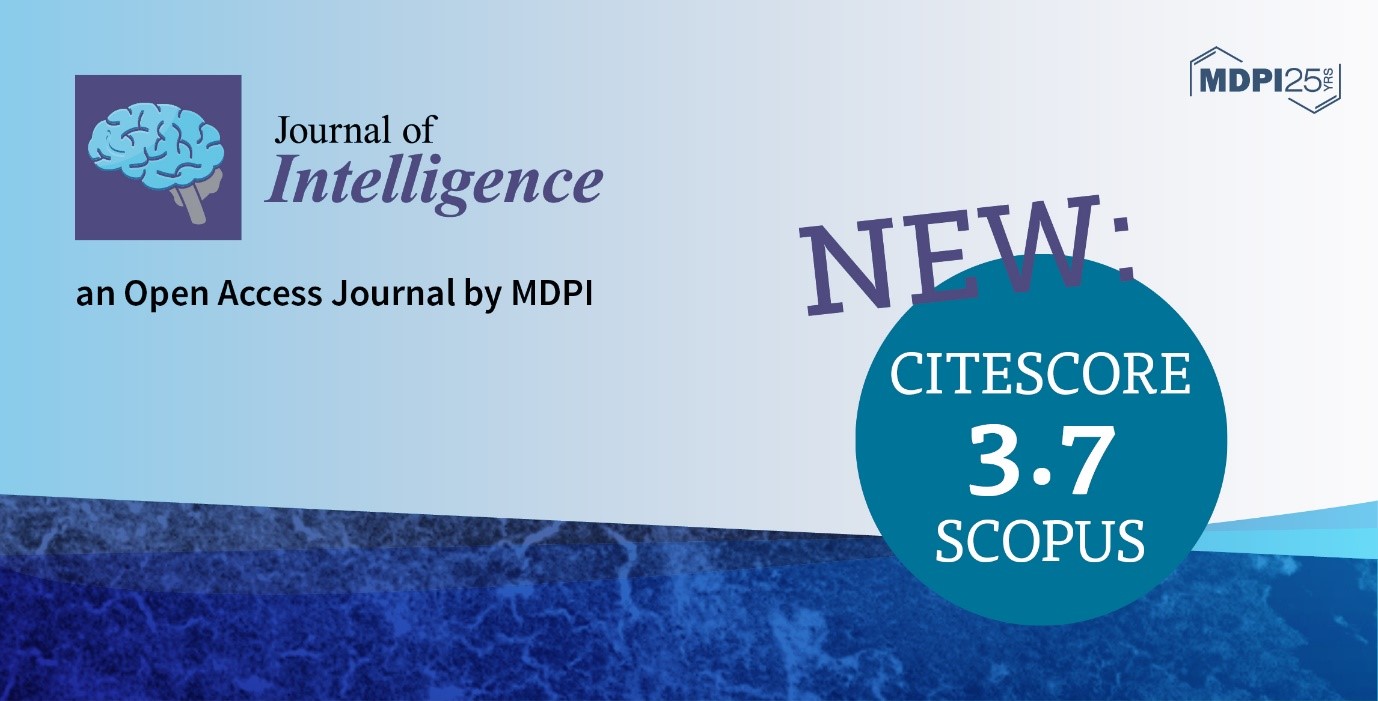 Journal of Intelligence Received a 2020 Scopus CiteScore of 3.7
