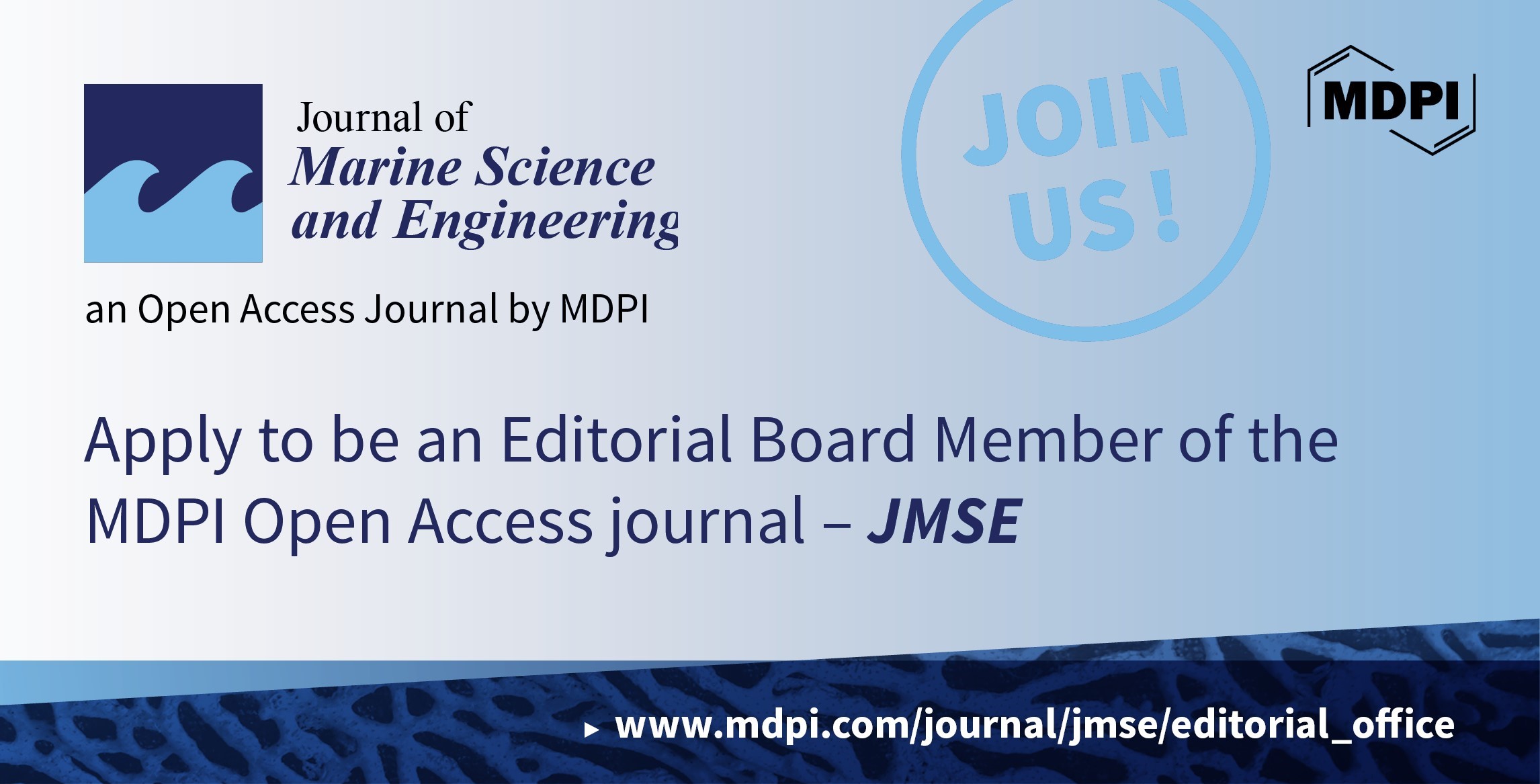 Recruiting Editorial Board Members for Journal of Marine Science and Engineering
