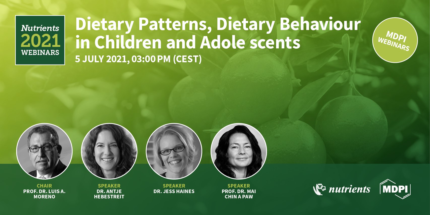 Nutrients 2nd Webinar | Dietary Patterns, Dietary Behaviour in Children and Adolescents