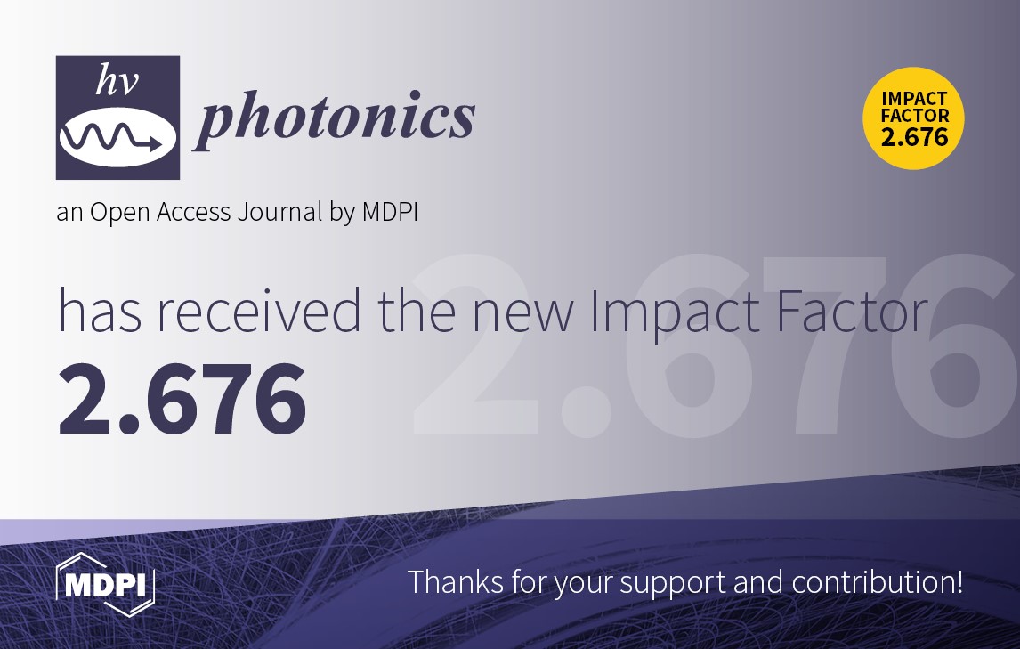 Photonics Has Received Updated Impact Factor of 2.676