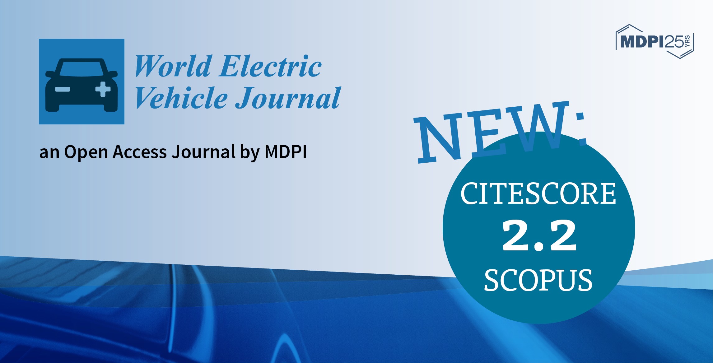 World Electric Vehicle Journal Receives Updated CiteScore of 2.2