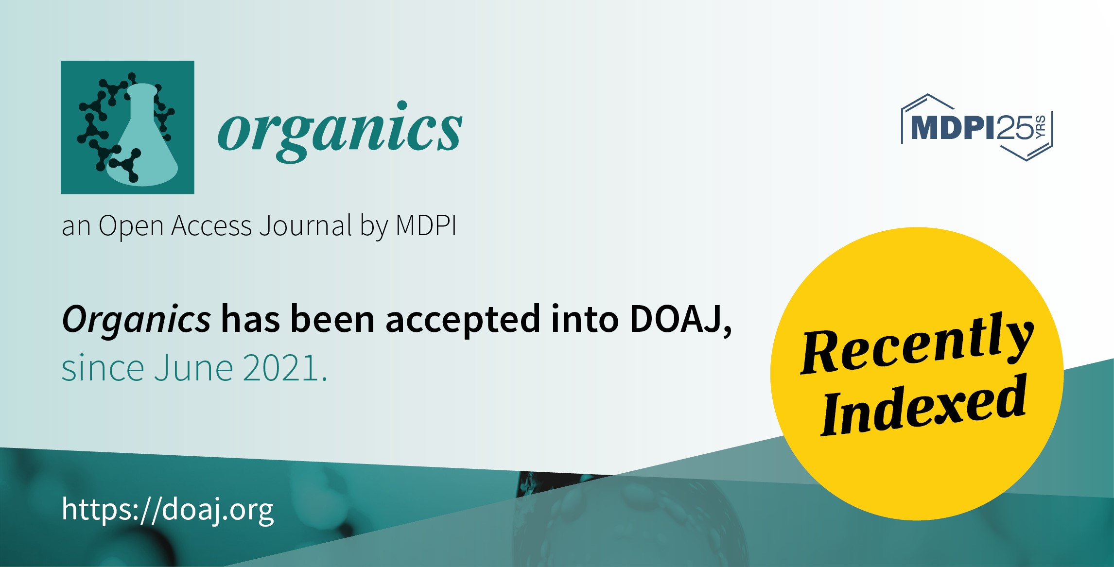 Organics Accepted into Directory of Open Access Journals (DOAJ)