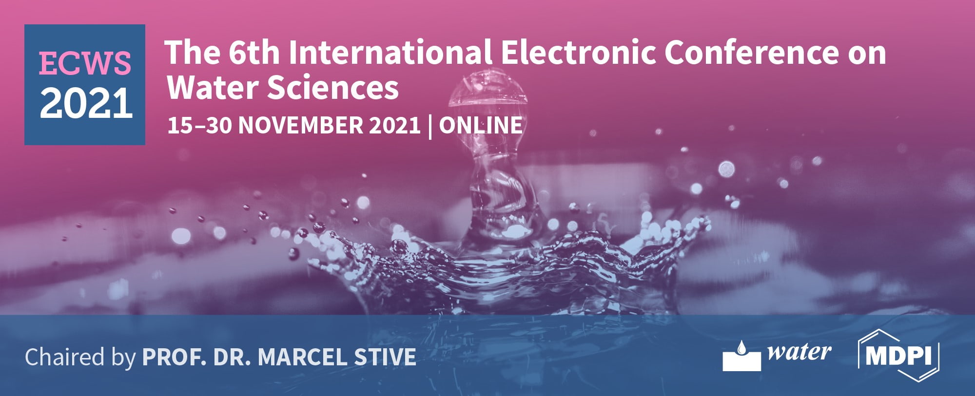 Meet Us Online at the 6th International Electronic Conference on Water Sciences (ECWS 2021), 15–30 November 2021