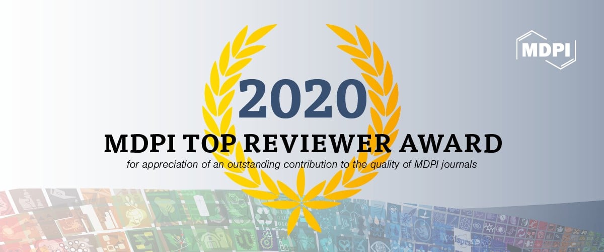 2020 MDPI Top Reviewer Award—Winners Announced