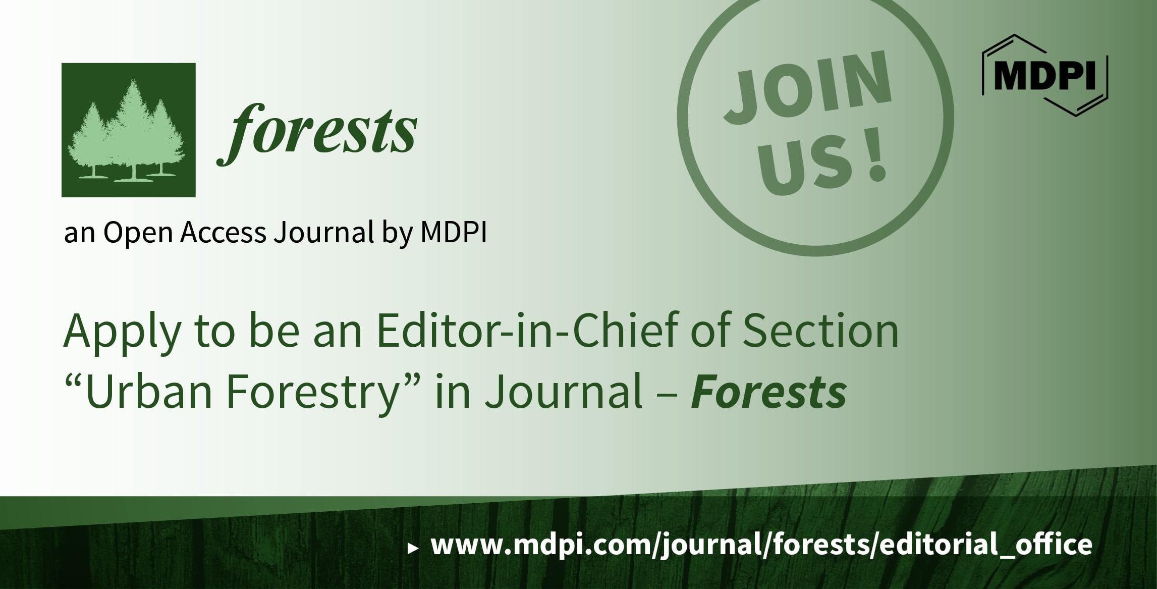 Forests | Recruiting Editor-in-Chief for New Section “Urban Forestry”