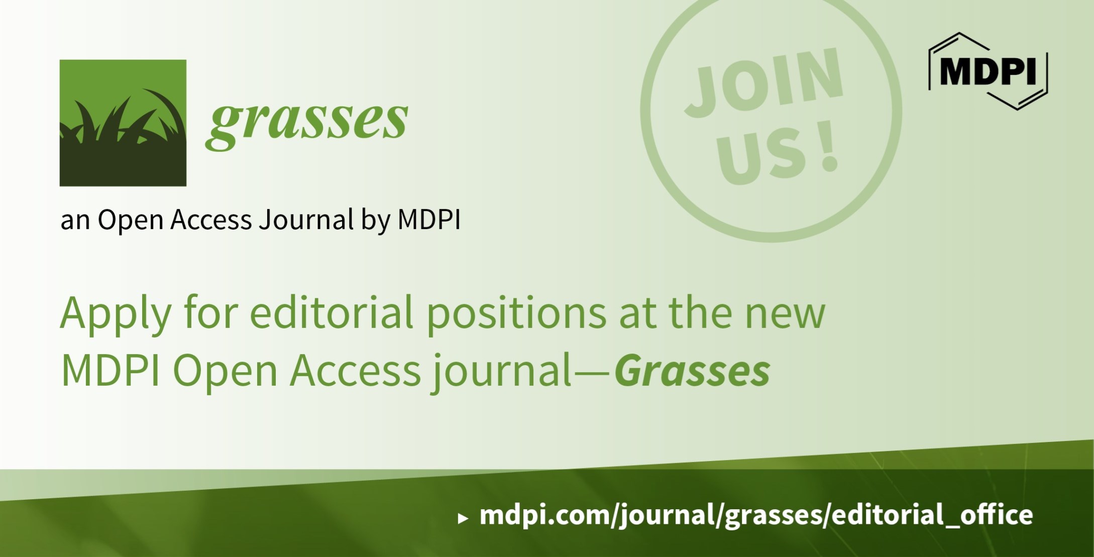 <strong>Recruiting Founding Editor-in-Chief and Editorial Board Members for the New Journal <em>Grasses</em></strong>