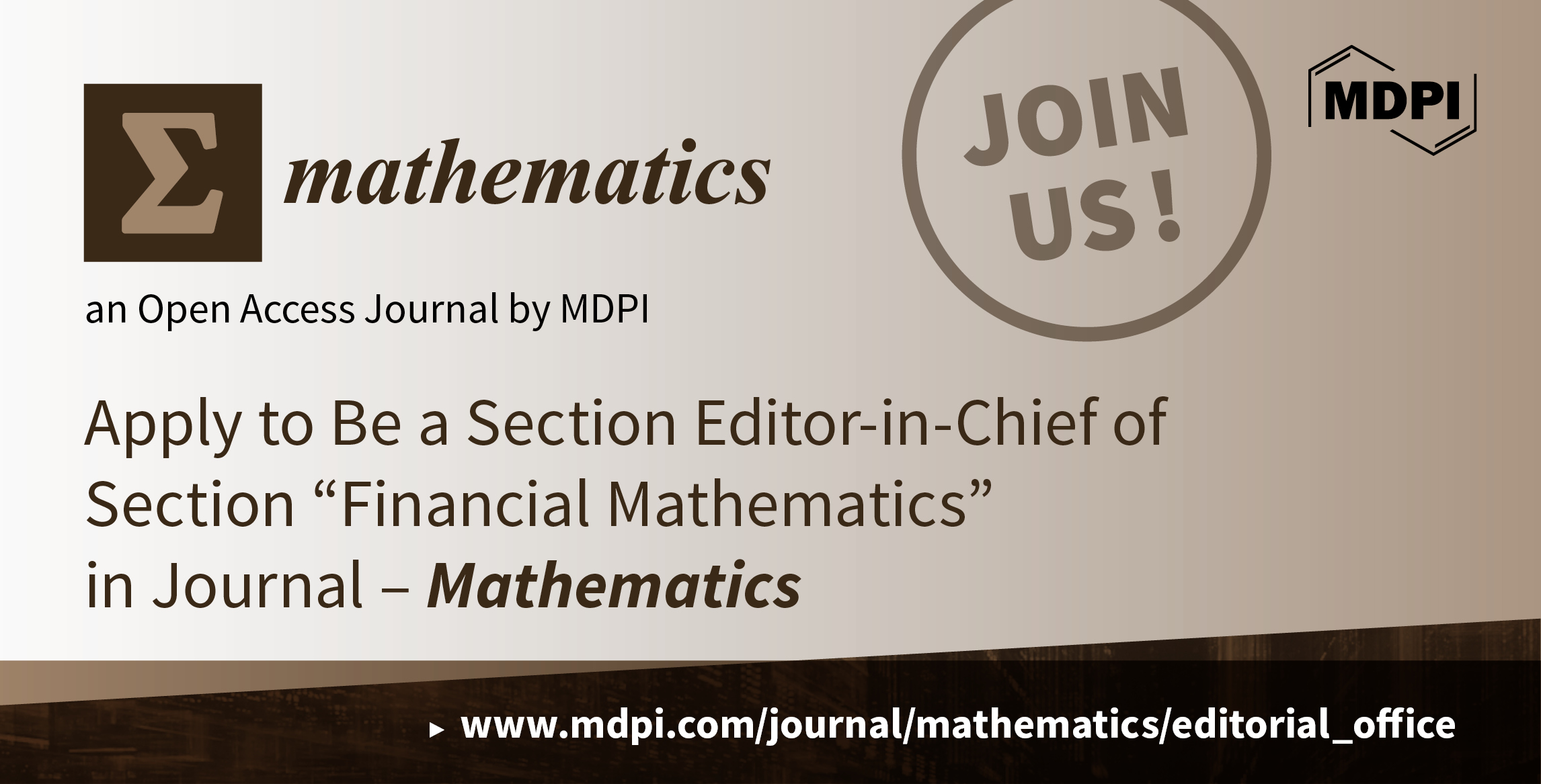 Mathematics | Recruiting Section Editor-in-Chief for Section “Financial Mathematics”