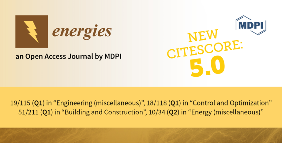 Energies Receives Updated CiteScore of 5.0