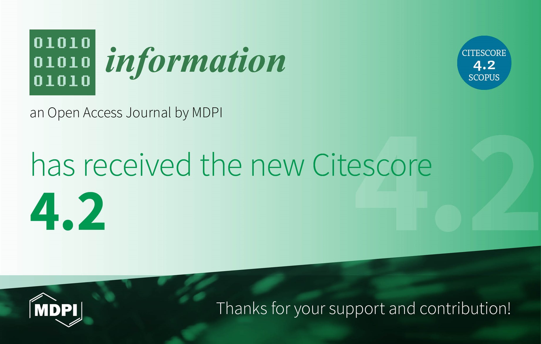 Information Receives Updated CiteScore of 4.2
