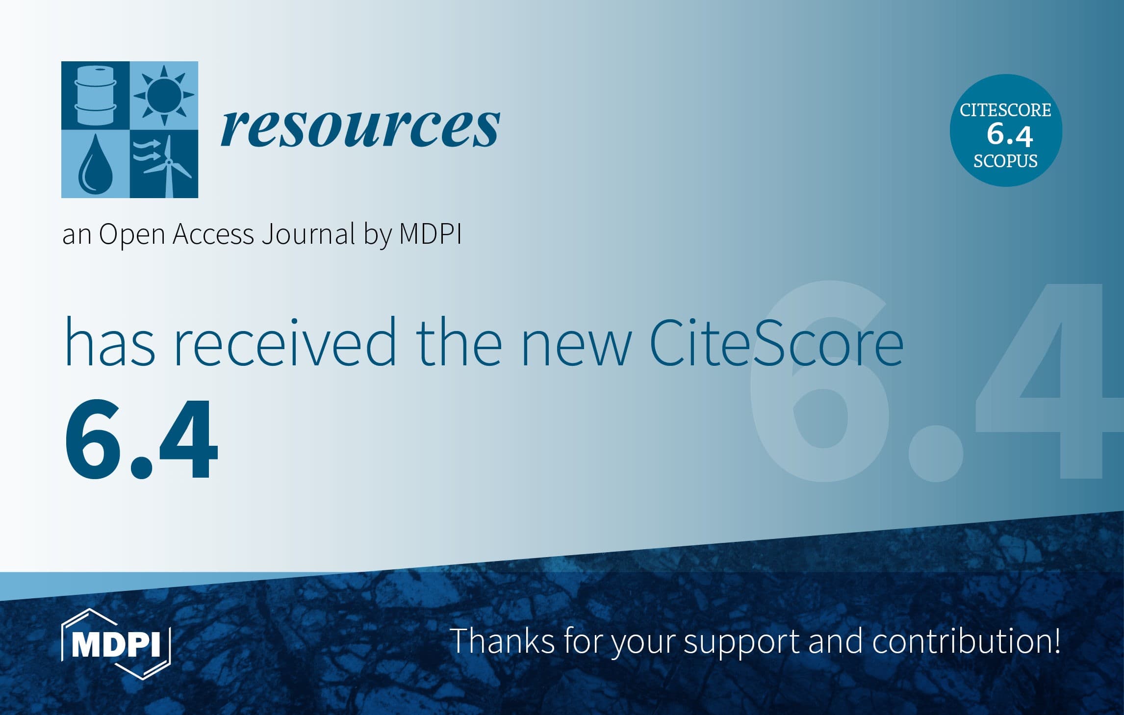 Resources Receives Updated CiteScore of 6.4