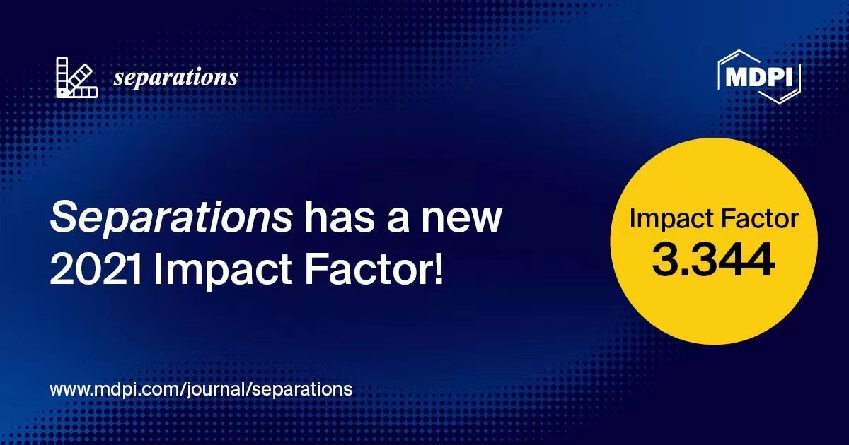 Separations Receives Updated Impact Factor of 3.344