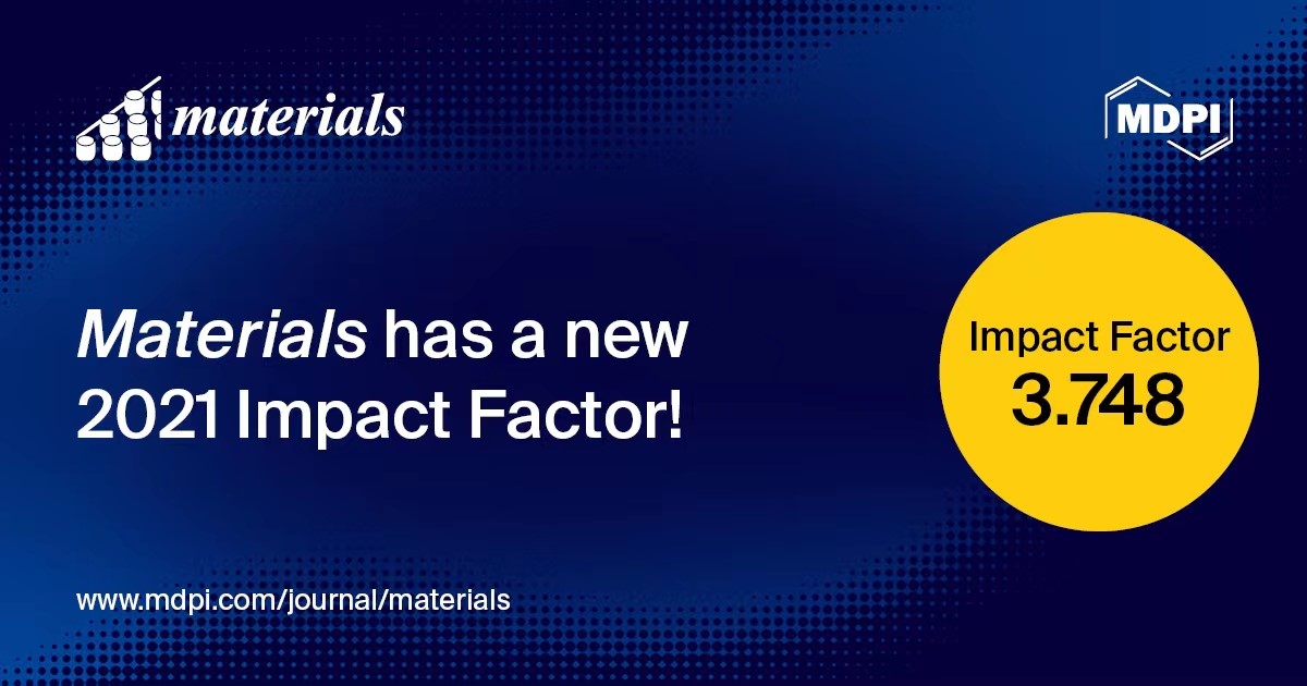 Materials Receives Updated Impact Factor of 3.748