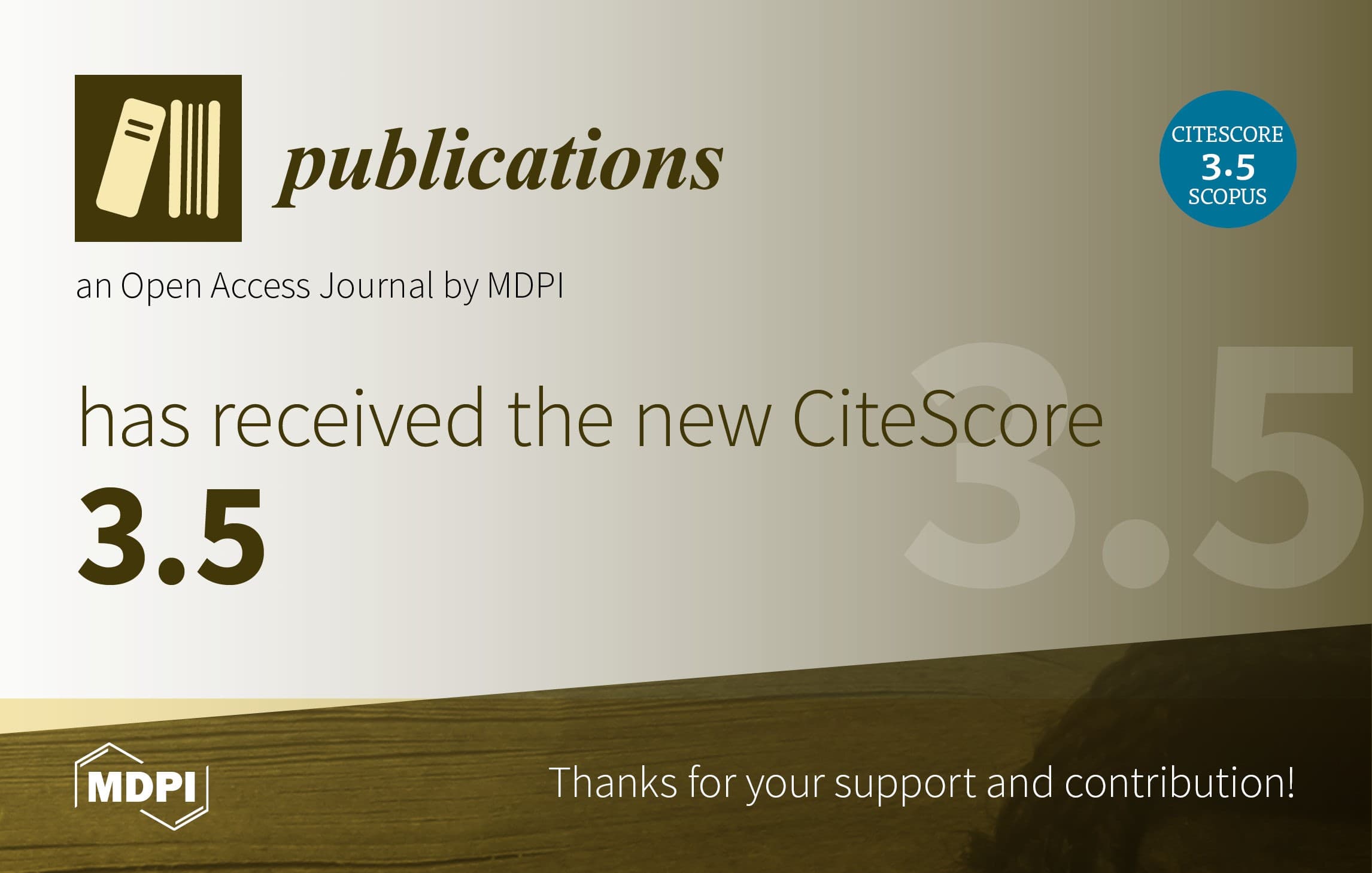 Publications Receives Updated CiteScore of 3.5