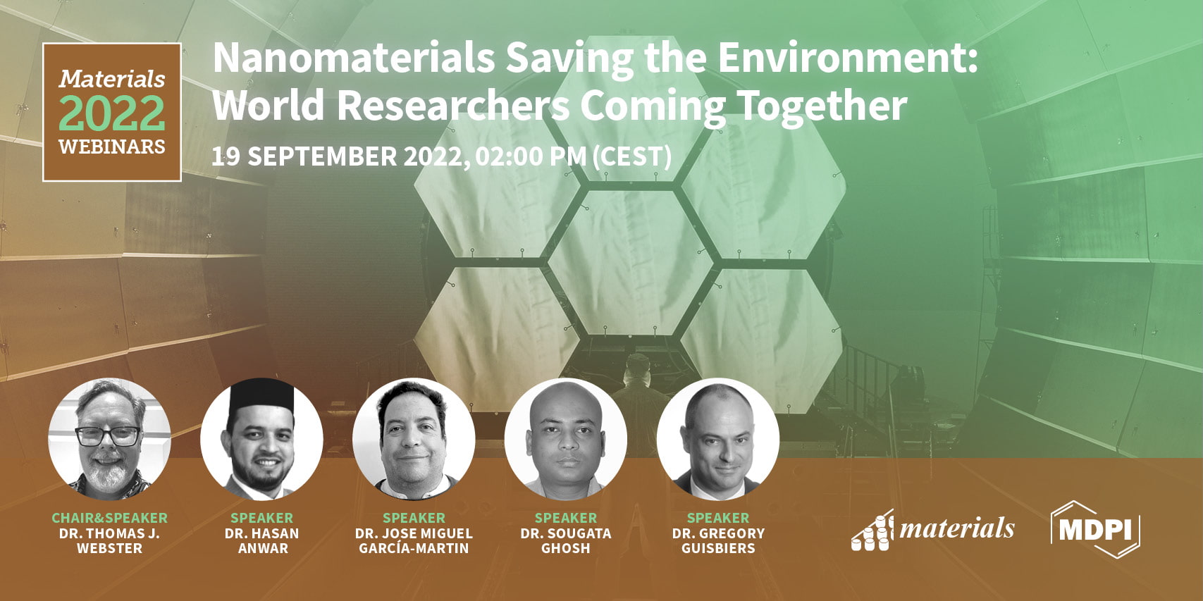 Materials Webinar | Nanomaterials Saving the Environment: World Researchers Coming Together, 19 September 2022