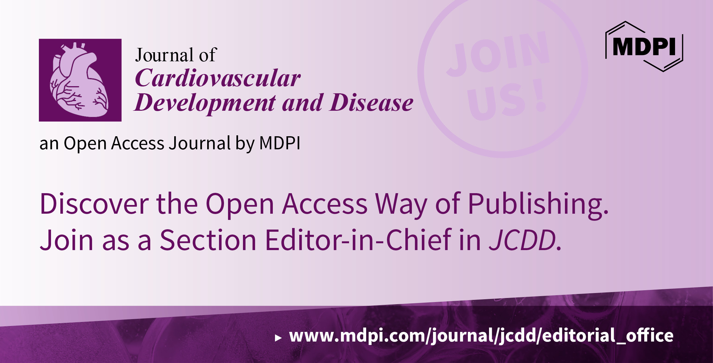 Recruiting Section Editors-in-Chief for the Journal of Cardiovascular Development and Disease
