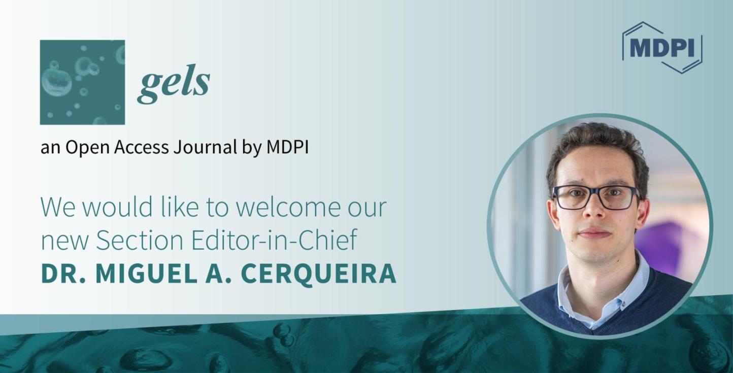 Dr. Miguel A. Cerqueira Appointed Section Editor-in-Chief of Section “Gel Applications” in Gels