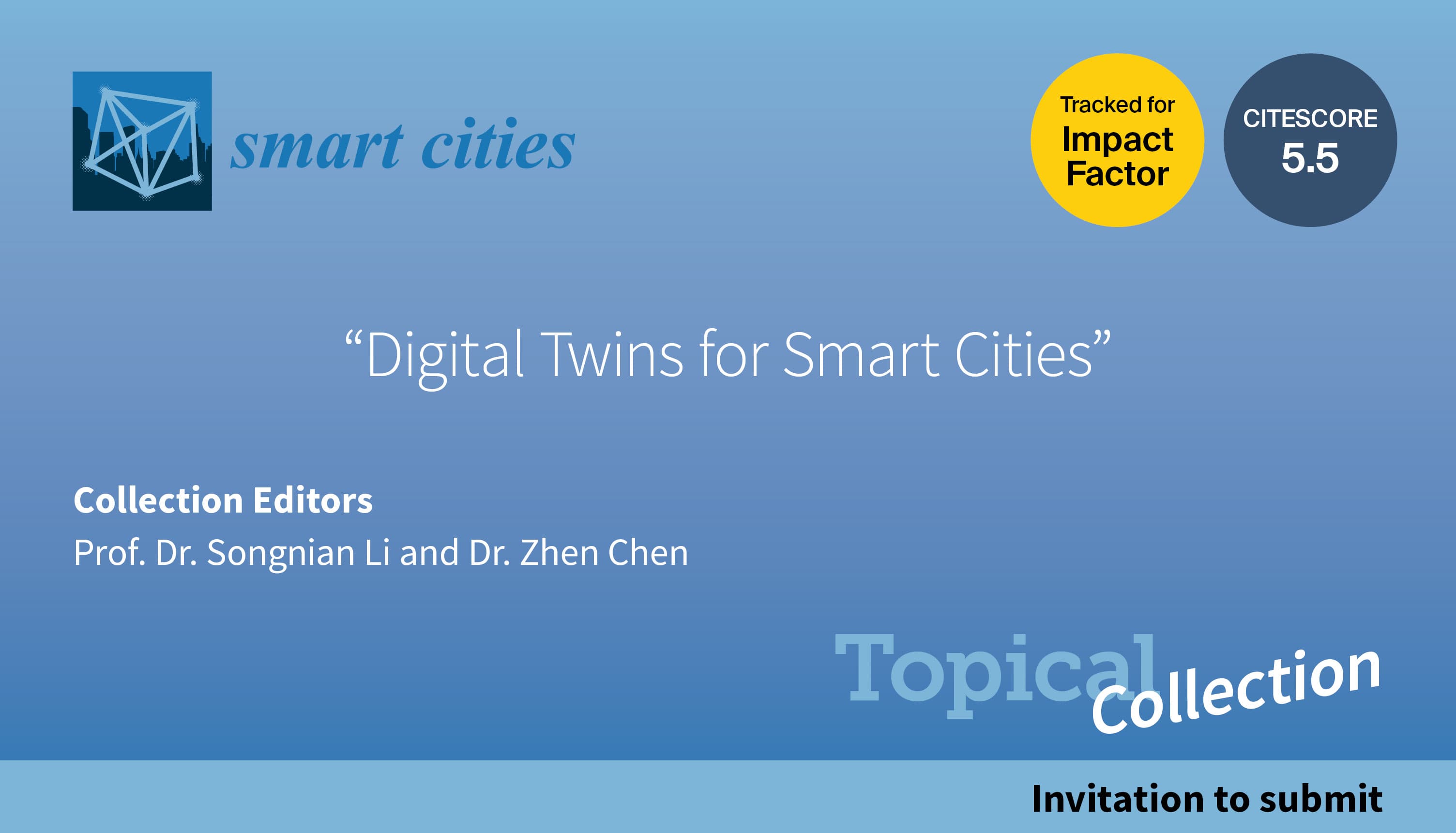 Smart Cities | New Topical Collection “Digital Twins for Smart Cities” Established
