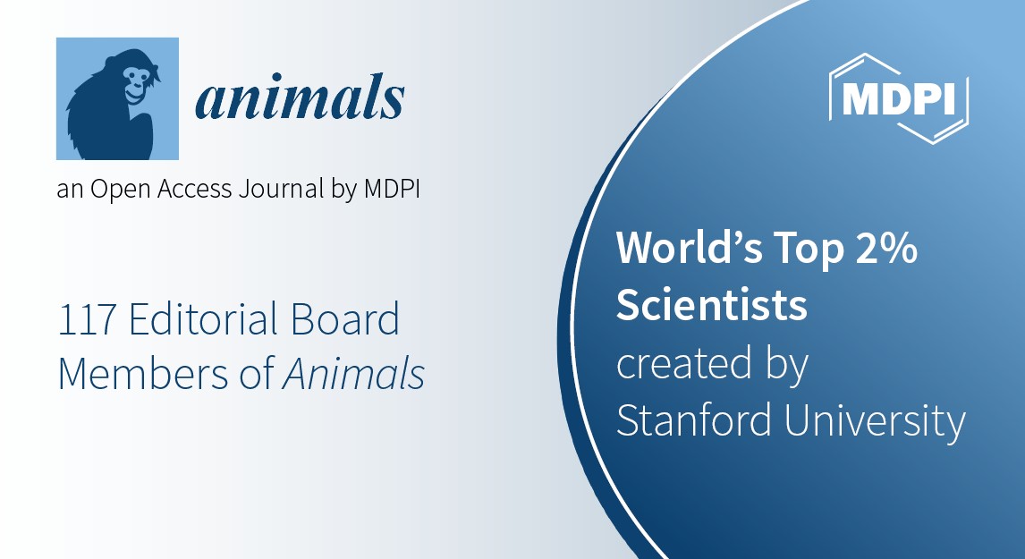 Editorial Board Members from Animals Featured in Stanford’s List of the World’s Top 2% Scientists