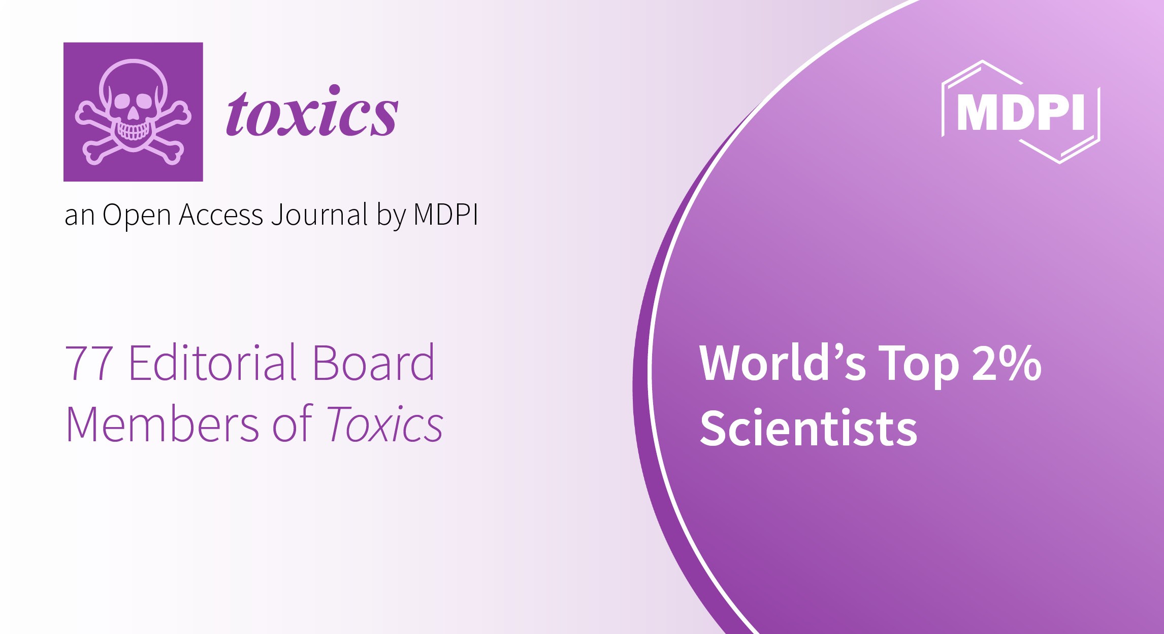 Editorial Board Members from Toxics Featured in Stanford’s List of the World’s Top 2% Scientists