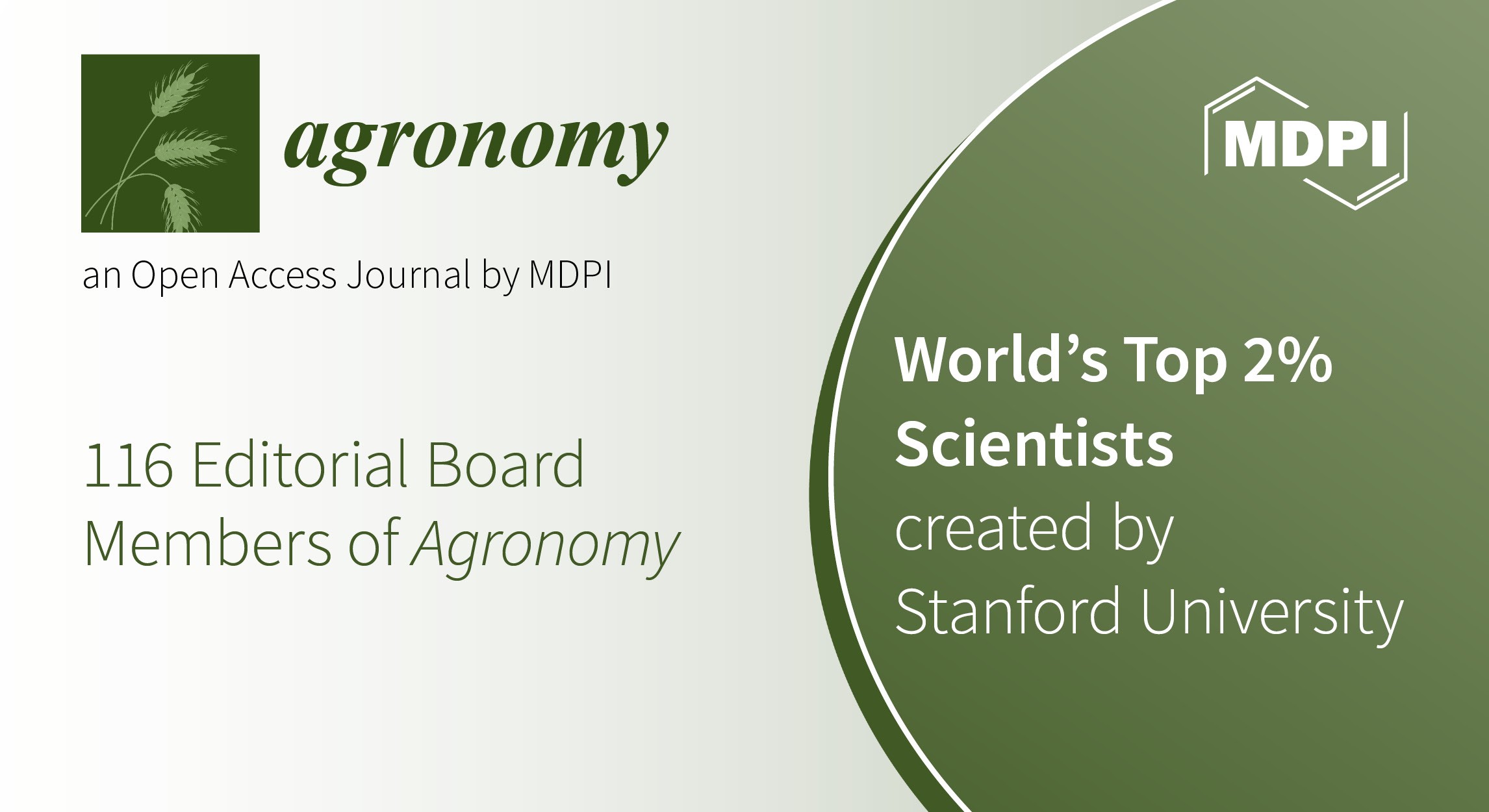 Editorial Board Members from Agronomy Featured in Stanford’s List of the World's Top 2% Scientists