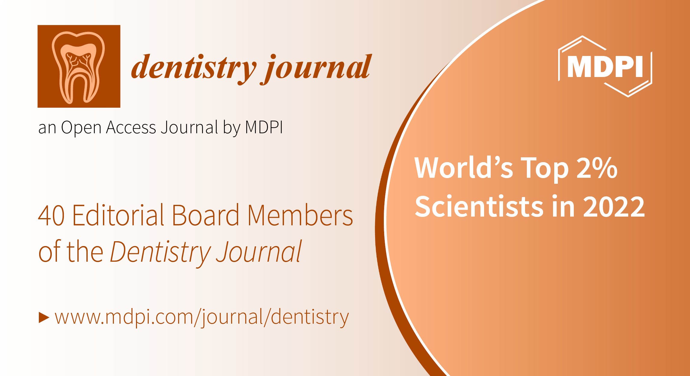 Editorial Board Members from the Dentistry Journal Featured among the World’s Top 2% Scientists in 2022