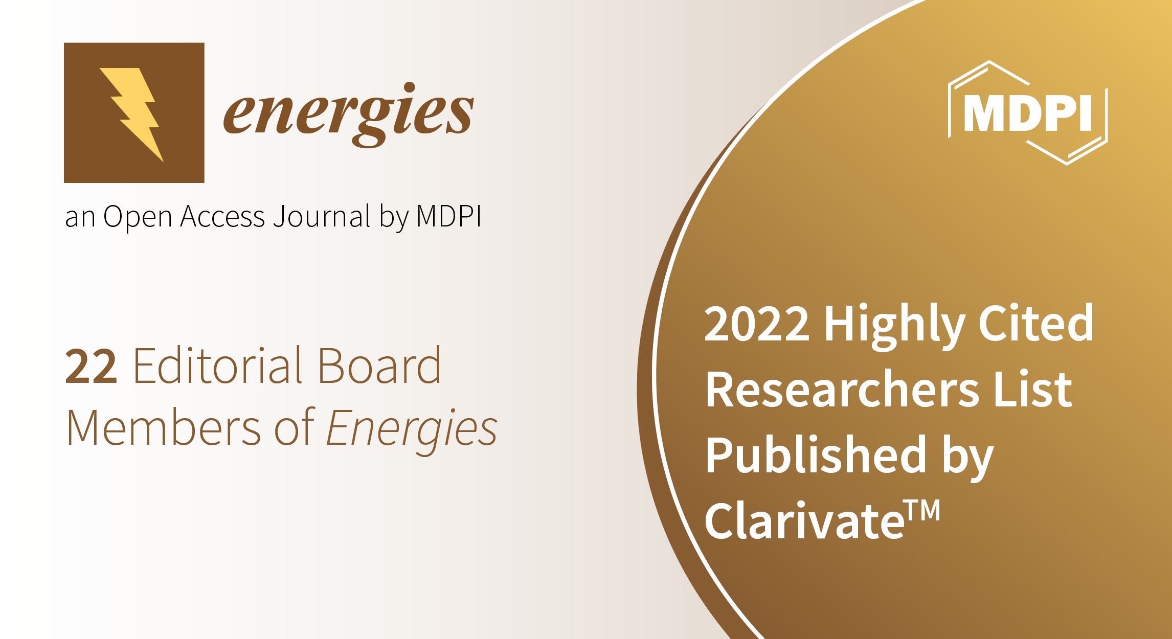 Editorial Board Members from Energies Featured in the 2022 Highly Cited Researchers List Published by Clarivate