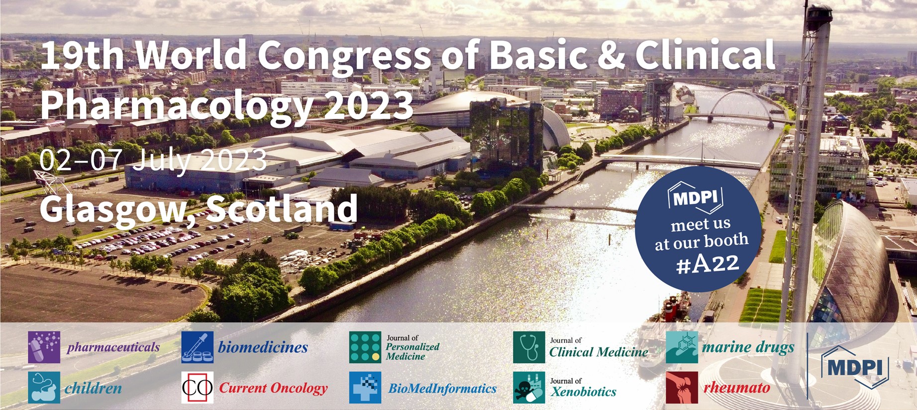 Meet Us at the 19th World Congress of Basic & Clinical Pharmacology 2023, 2–7 July 2023, Glasgow, Scotland