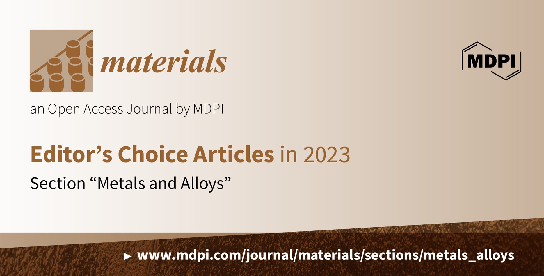 Materials | Editor’s Choice Articles in 2023 in the Section “Metals and Alloys”