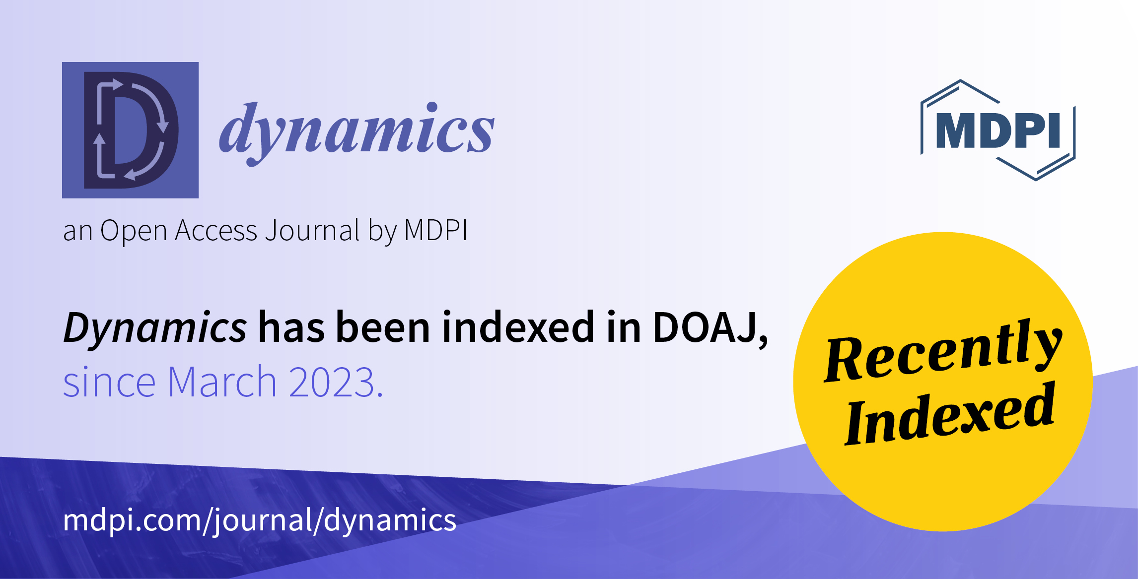 Dynamics Accepted into the Directory of Open Access Journals (DOAJ)