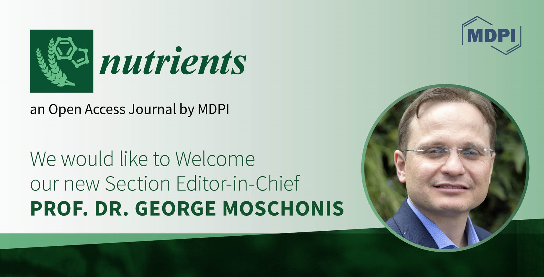 Prof. Dr. George Moschonis Appointed Section Editor-in-Chief of Section “Nutrition Methodology & Assessment” in Nutrients