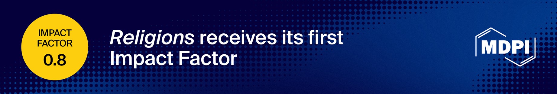 Religions Receives Its First Impact Factor of 0.8