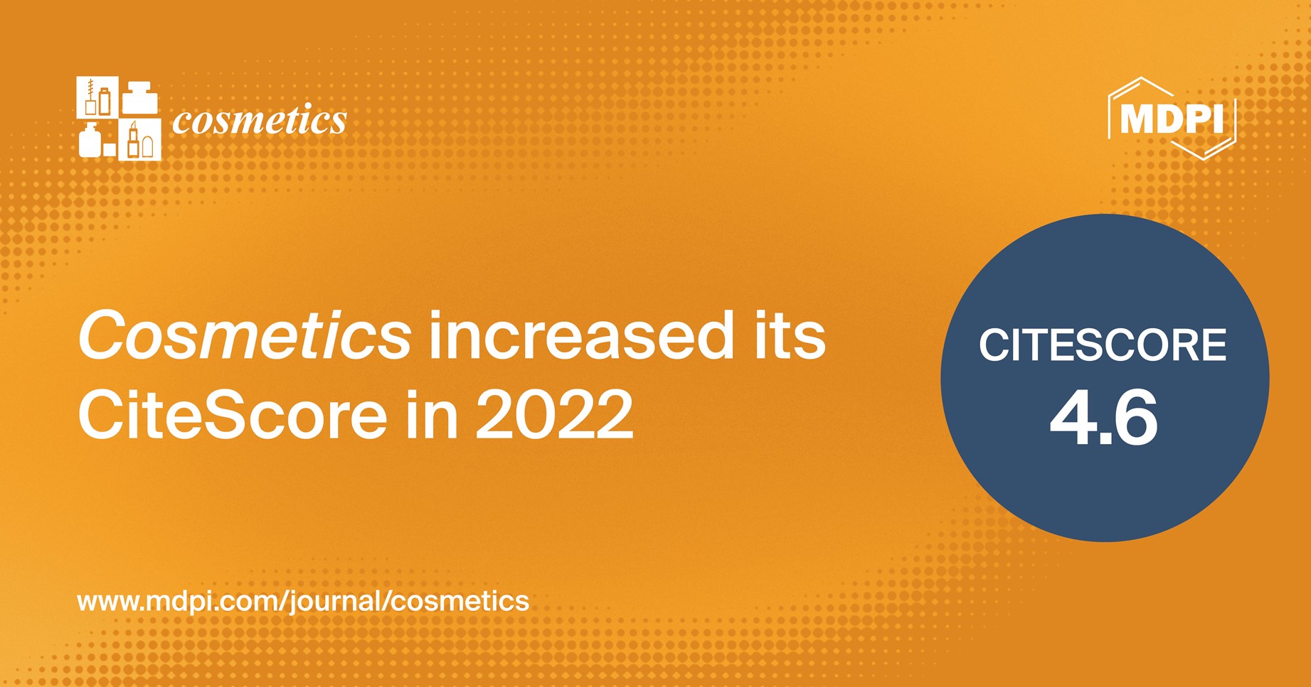 Cosmetics Receives an Increased CiteScore of 4.6