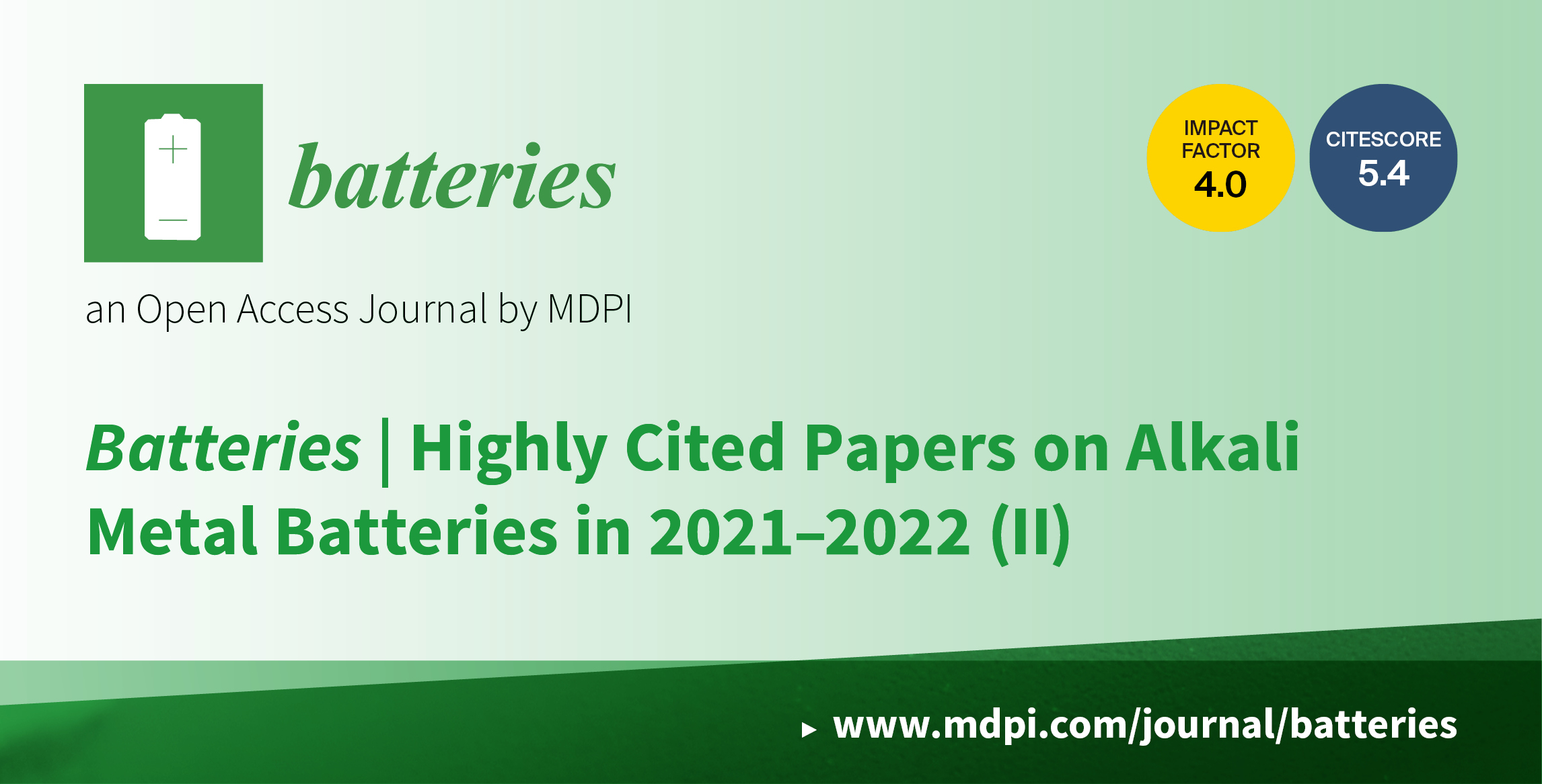 Batteries | Highly Cited Papers on Alkali Metal Batteries in 2021–2022 (II)