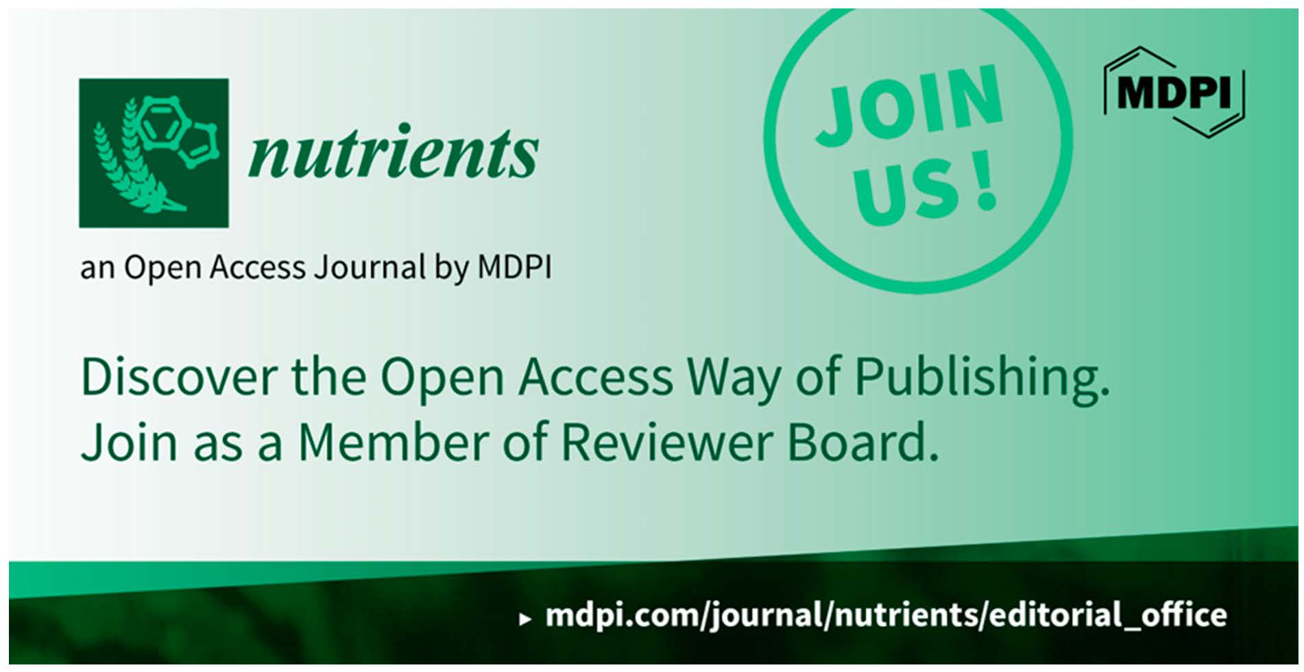 Recruiting Reviewer Board Members for Nutrients